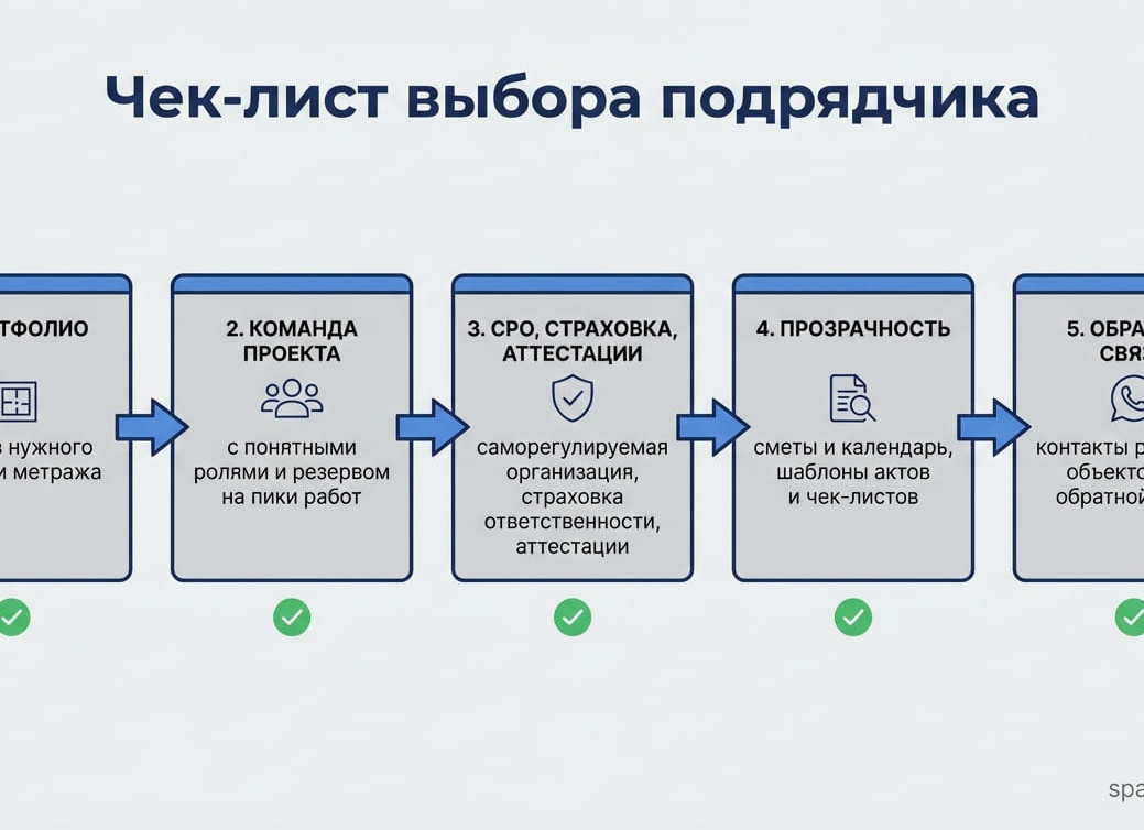 Выбор подрядчика: чек-листы, критерии оценки.